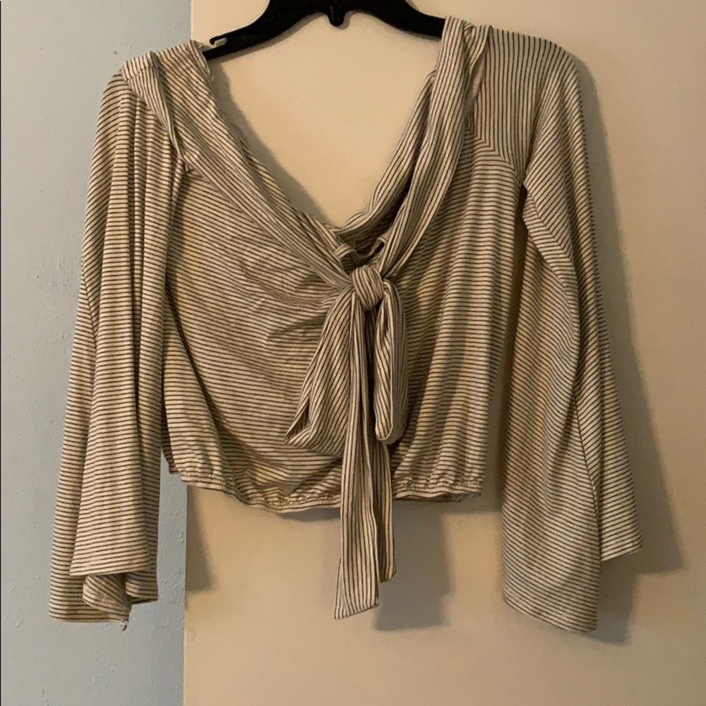 Vintage Havana Knit bell sleeve crop top